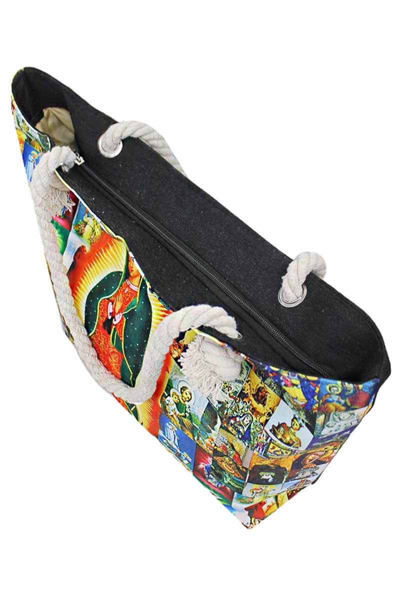 Cap Zone - Wholesale Tote Bag - Women's - Our Lady of Guadalupe Portrait Collage Canvas Tote Bag10