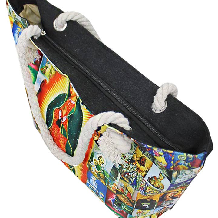 Cap Zone - Wholesale Tote Bag - Women's - Our Lady of Guadalupe Portrait Collage Canvas Tote Bag10