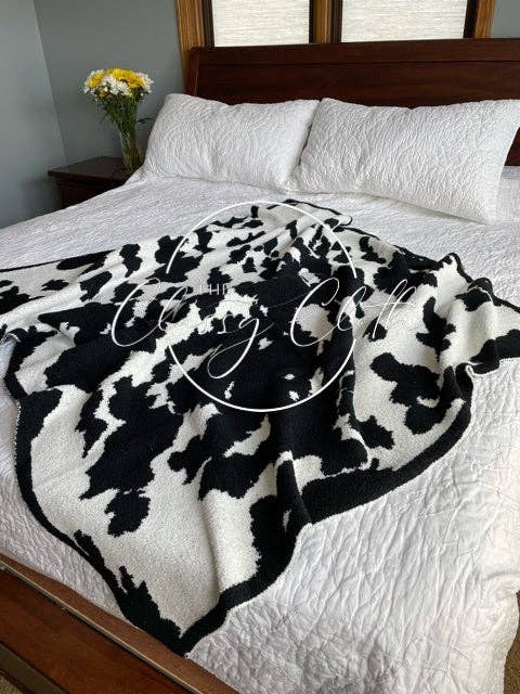 The Classy Cloth WS - Vente Plaids - Couverture de luxe - Black Cow RTS1