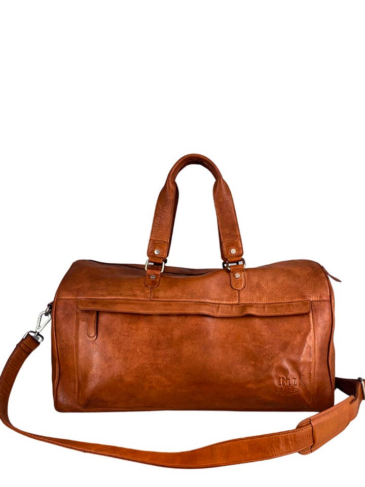 Bolso de viaje STAMP ST275 en piel lavada color cuero para venta al por mayor de Stamp