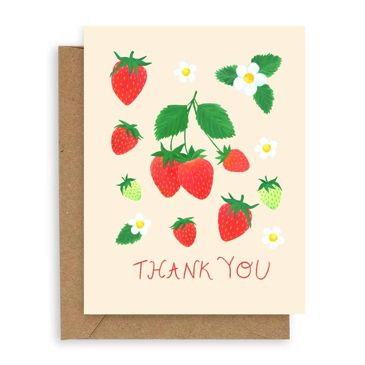 Cartão de agradecimento de morangos por atacado de Adelfi