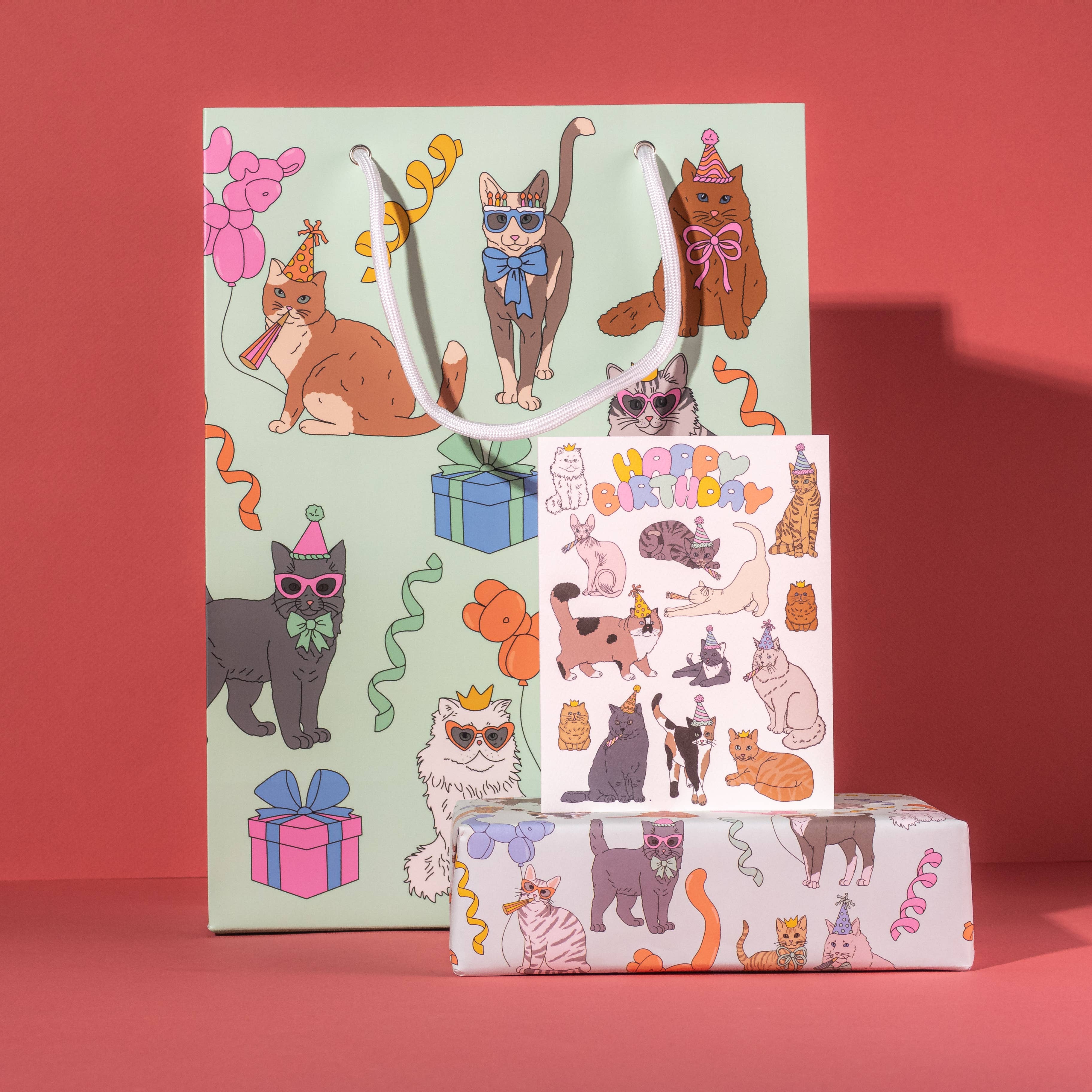 Illustrating Amy - Wholesale Gift Bag - Birthday Cats Gift Bag4