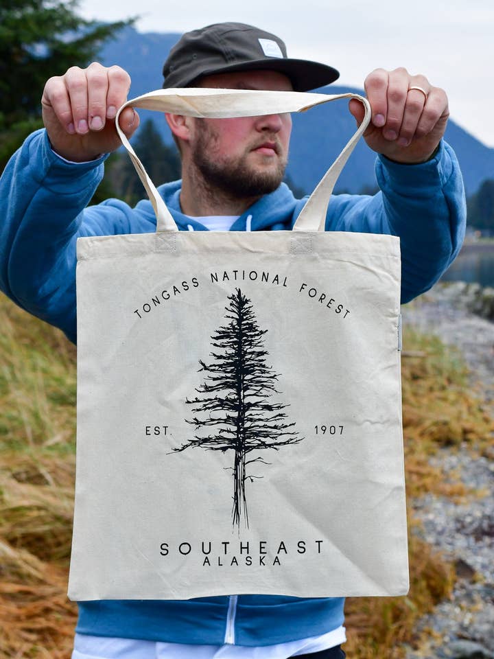 Tongass National Forest Tote Bag for wholesale by Frost and Fur