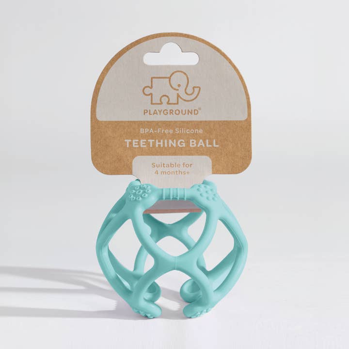 Living Textiles - Wholesale Teether (not clip-on) – Baby - Playground Silicone Teething Ball - Light Blue4
