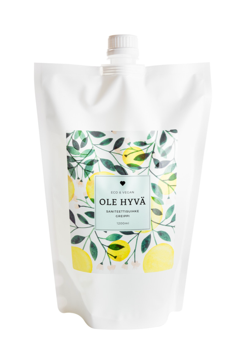 Ole Hyvä Metsä - Wholesale Toilet Spray - Sanitary Spray Grapefruit, refill bag 1200ml0