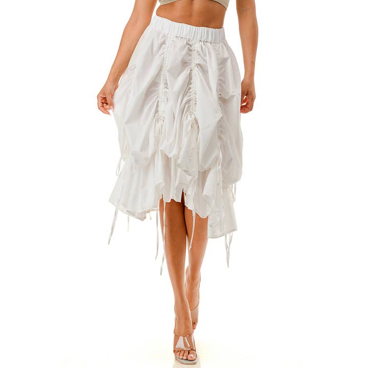 Esmeray Clothing - Wholesale Skirt - Women's - Plus Size Custom Chic Ruched Parachute Skirt5