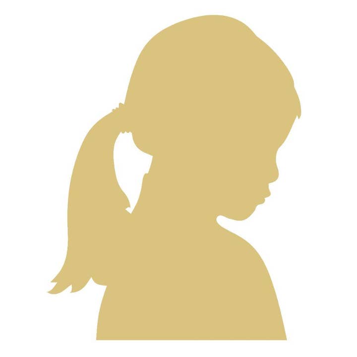 Girl Head Unfinished Wood Cutout Style 5 for wholesale by Diverse Woodworking