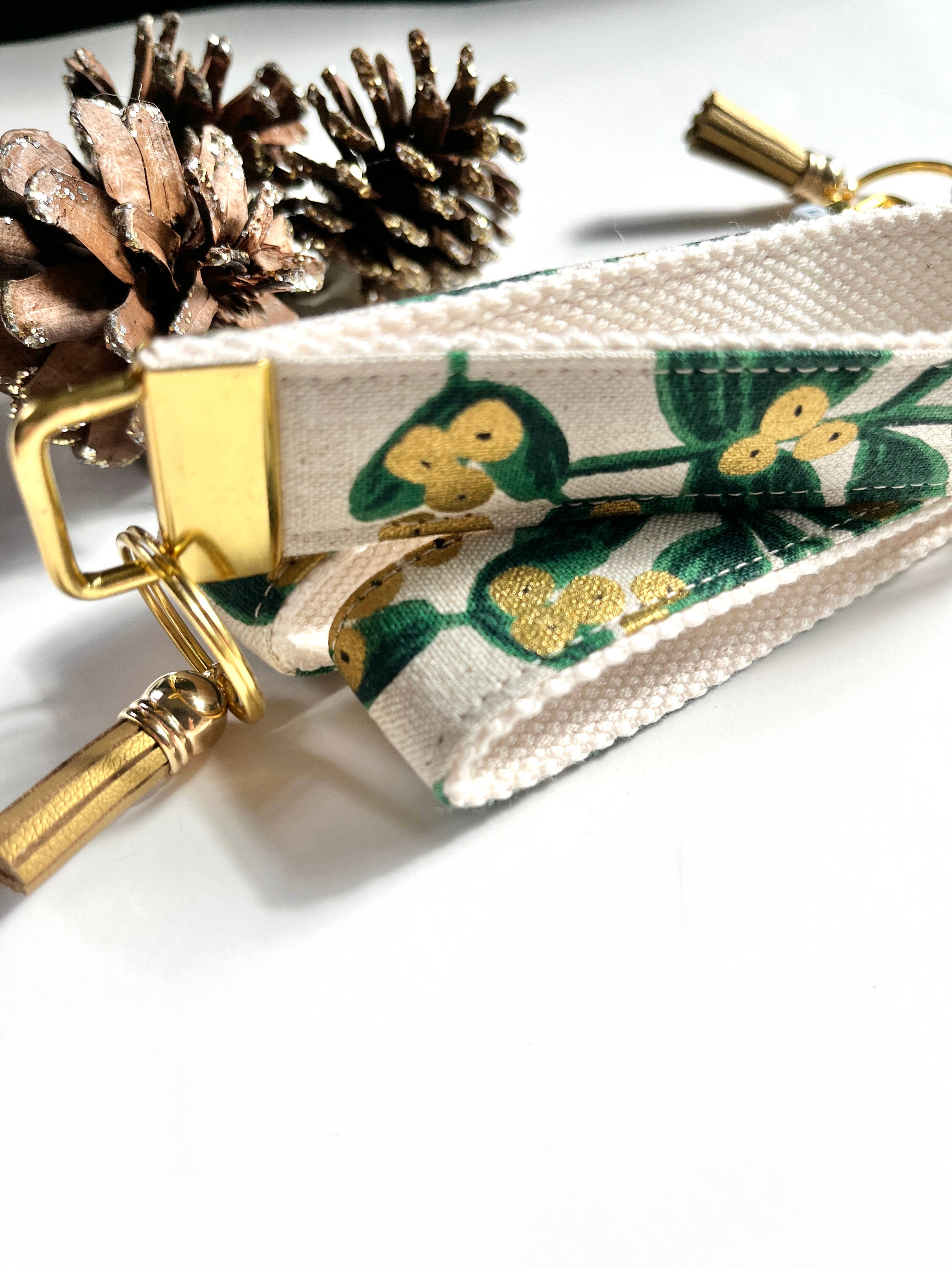 Westmoreland Place - Wholesale Keychain - Women's - Limited Winter Edition - Greenery & Gold Key Fob Wristlet5