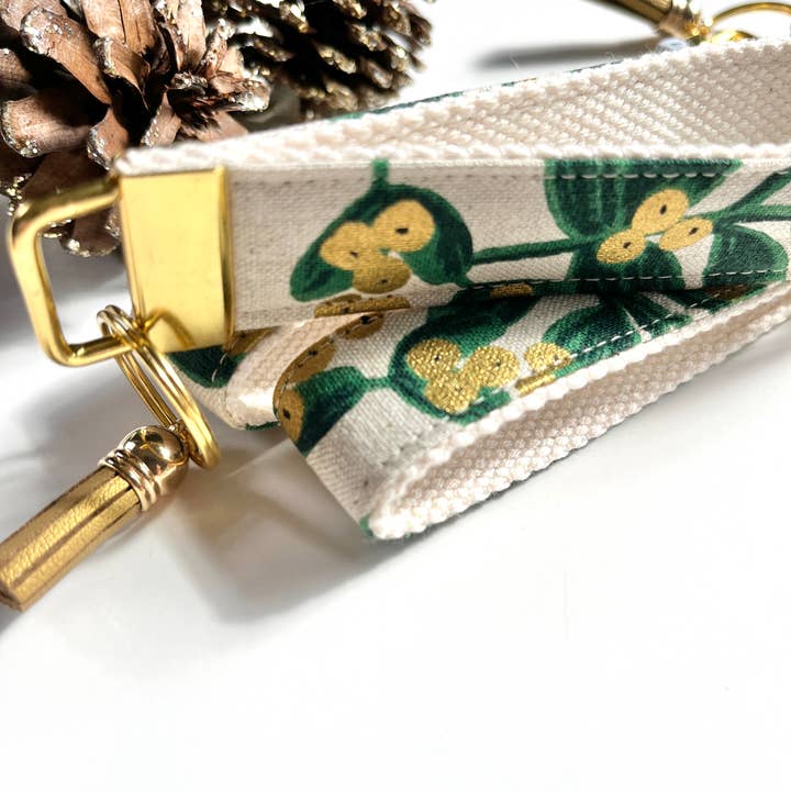 Westmoreland Place - Wholesale Keychain - Women's - Limited Winter Edition - Greenery & Gold Key Fob Wristlet5