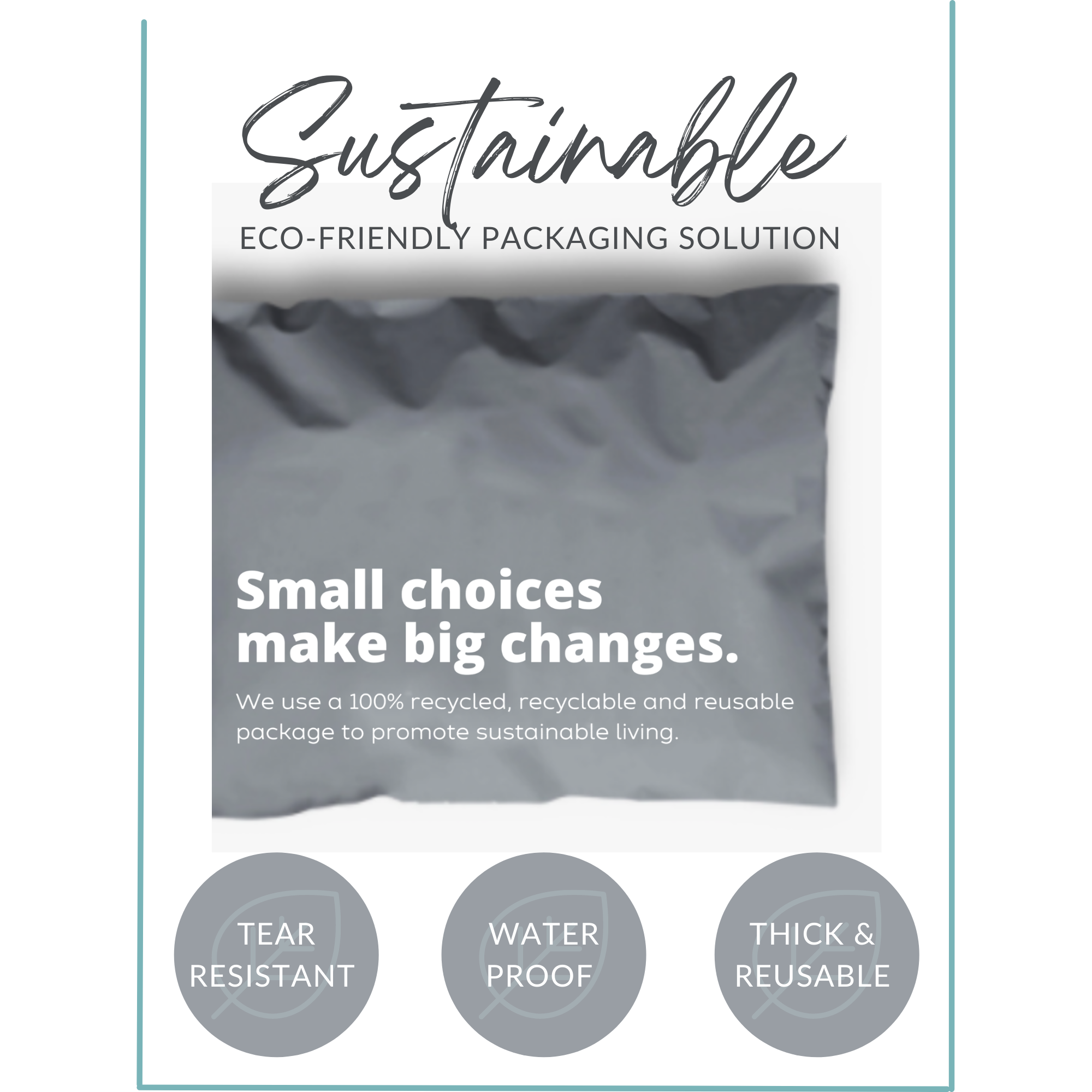 Last Straw – wholesale Envelopes – 10X 13 Eco-friendly Recycled Poly Mailers-Small Choices Gray2