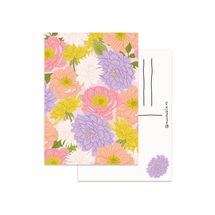Postkort - illustration blommönster designtryck för wholesale av Muchable