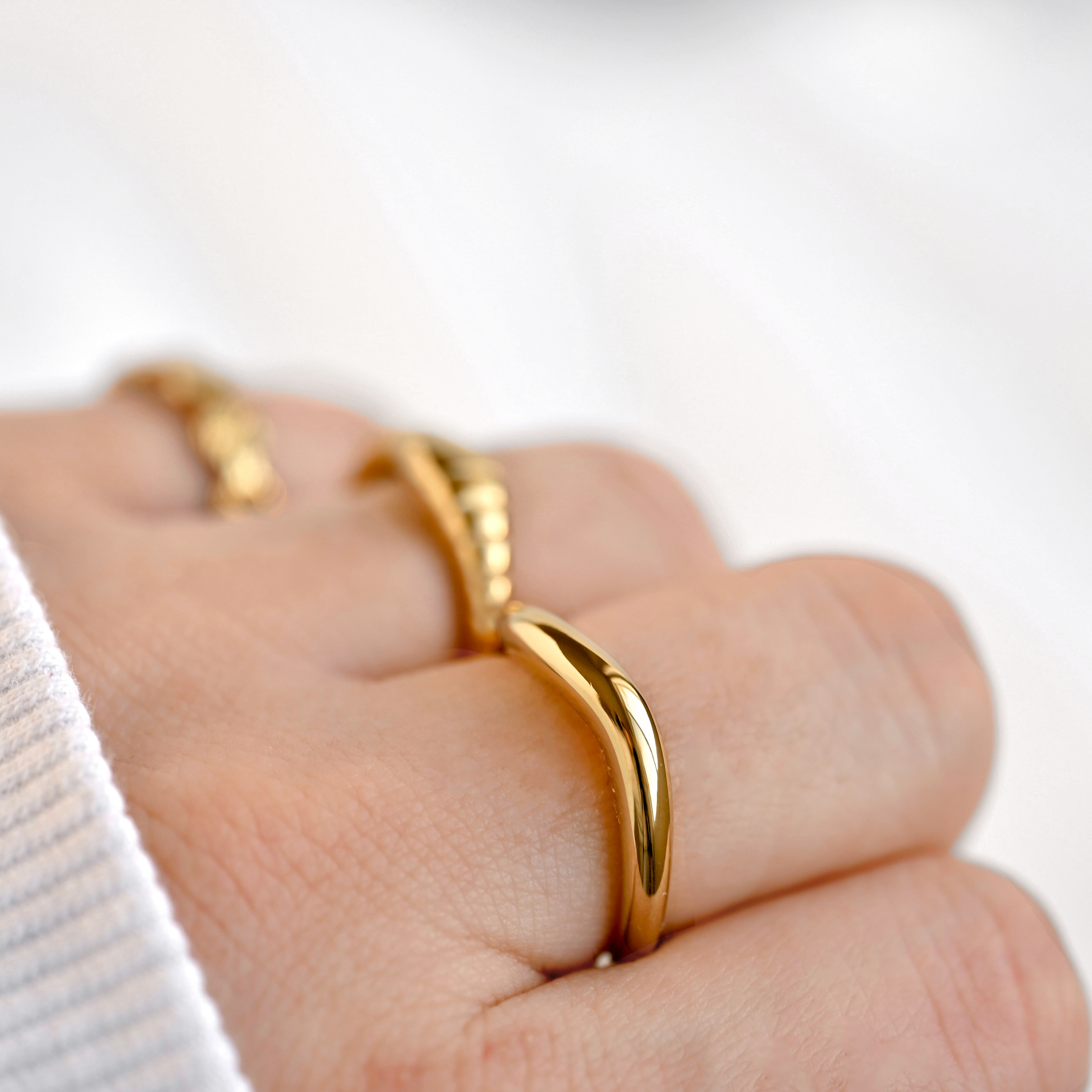 Blueyejewelry - Wholesale Band/Stacked Ring - Gold Stacker Rings - Tarnish-free Dainty and Bold Rings4