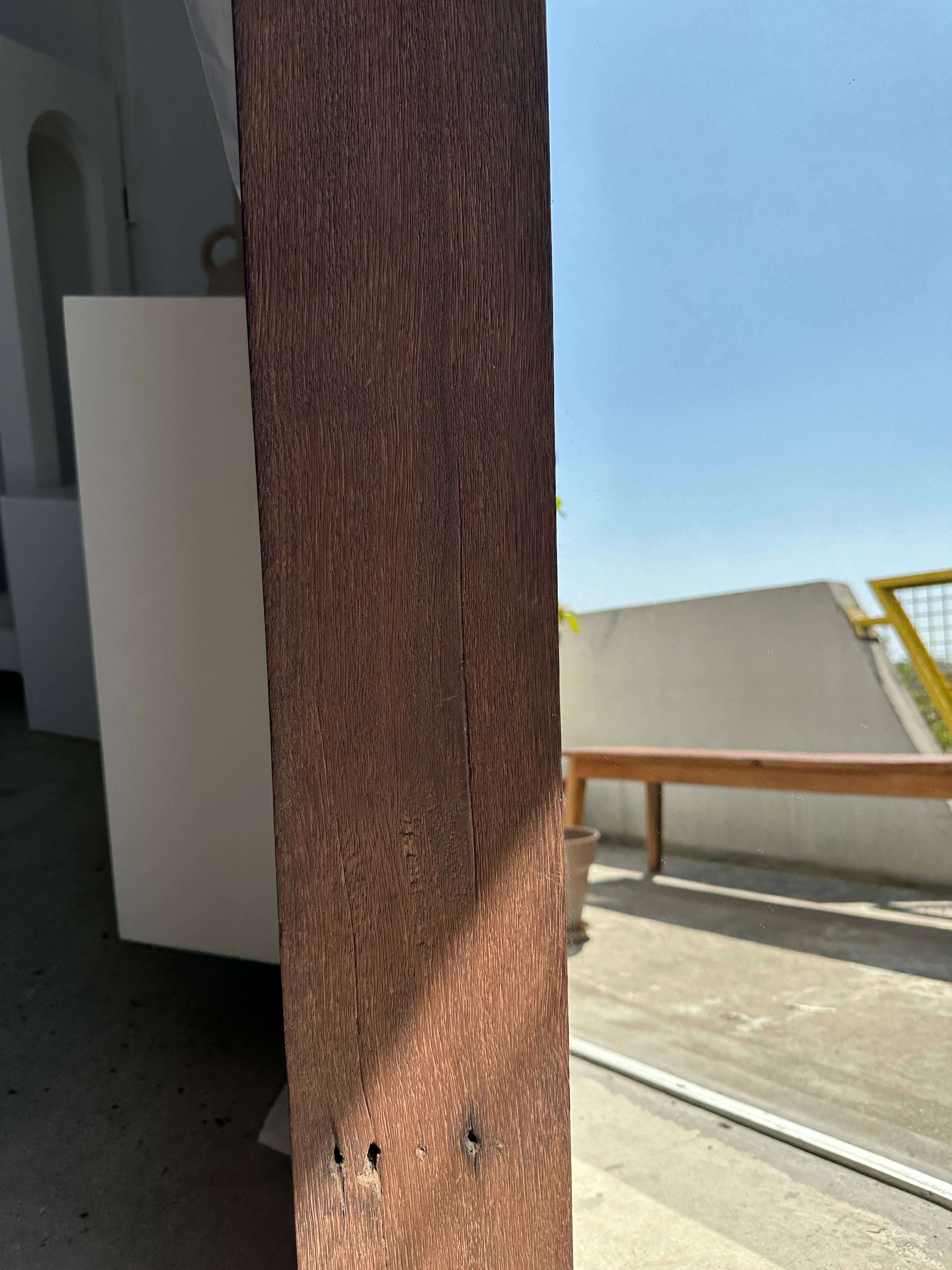 Office Objets - Wholesale Wall Mirror - Mirror with exotic brutalist old iron wood frame H:139cm64