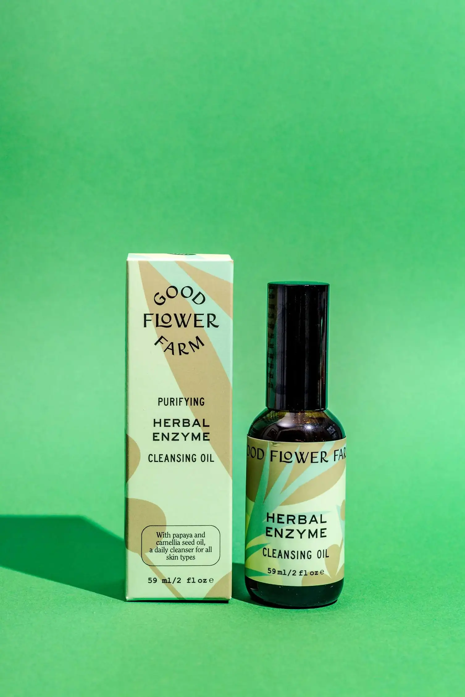Good Flower Farm - Vente Nettoyants pour le visage - Huile nettoyante enzymatique à base de plantes/2 oz2