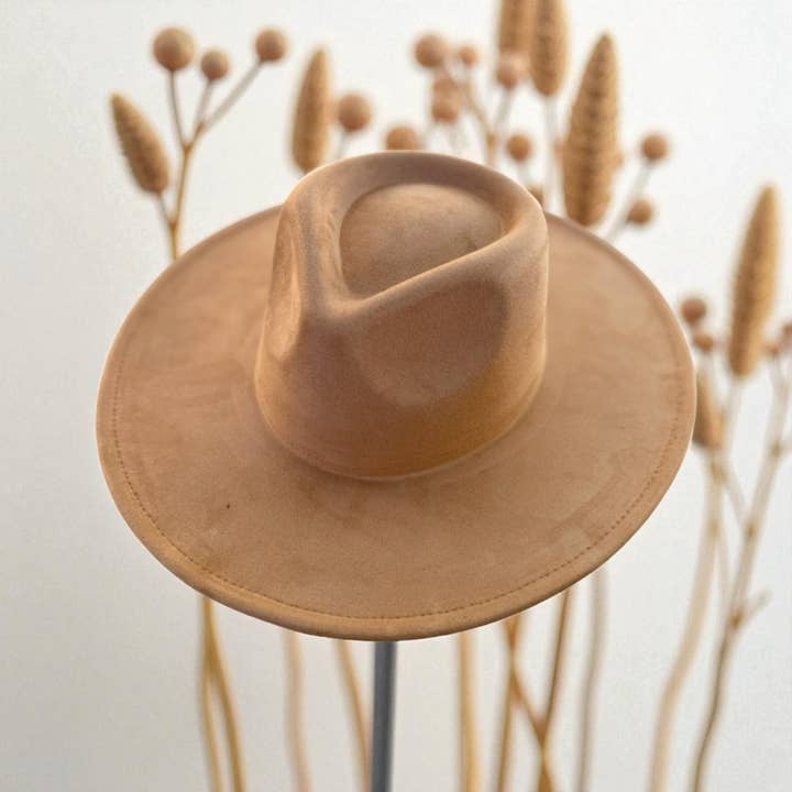 One and Only Accessories - Wholesale Fedora - Women's - Vegan Suede Wide Brim Rancher Hat 22