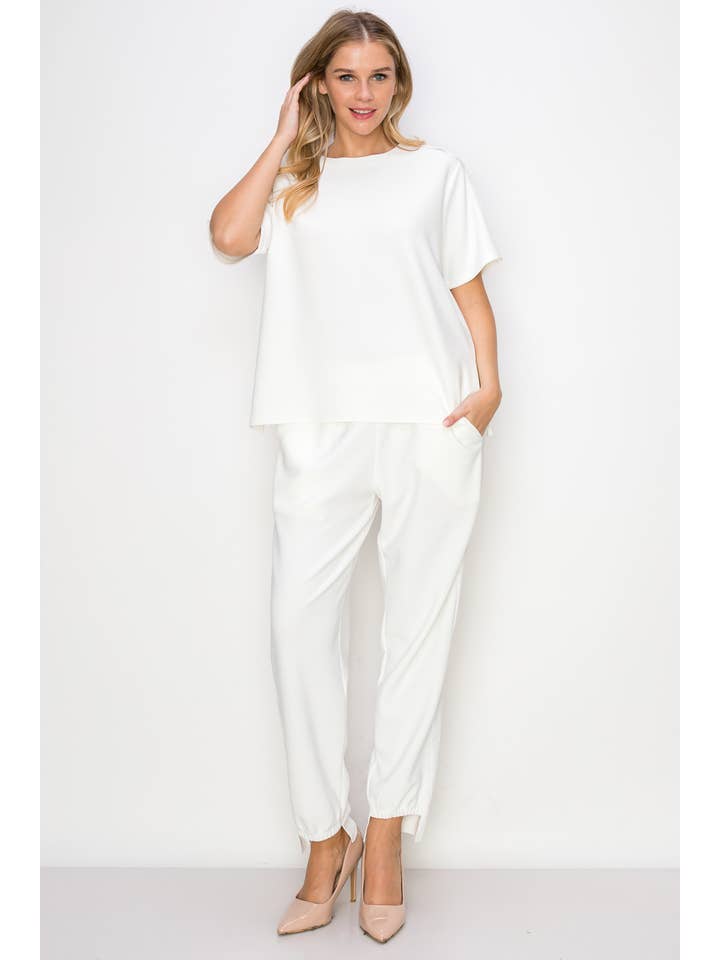 Joh Apparel - Venta al por mayor Jersey corto de punto - Mujer - Top de Crepé Elástico Kate Knit2