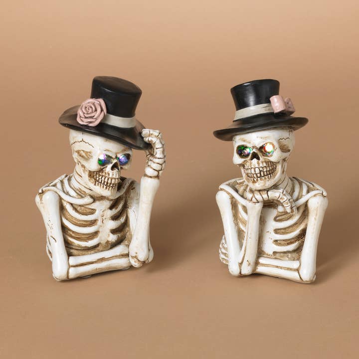 Gerson Halloween 5.51"H B/O Lighted Resin Halloween Skeleton for wholesale by The Gerson Companies
