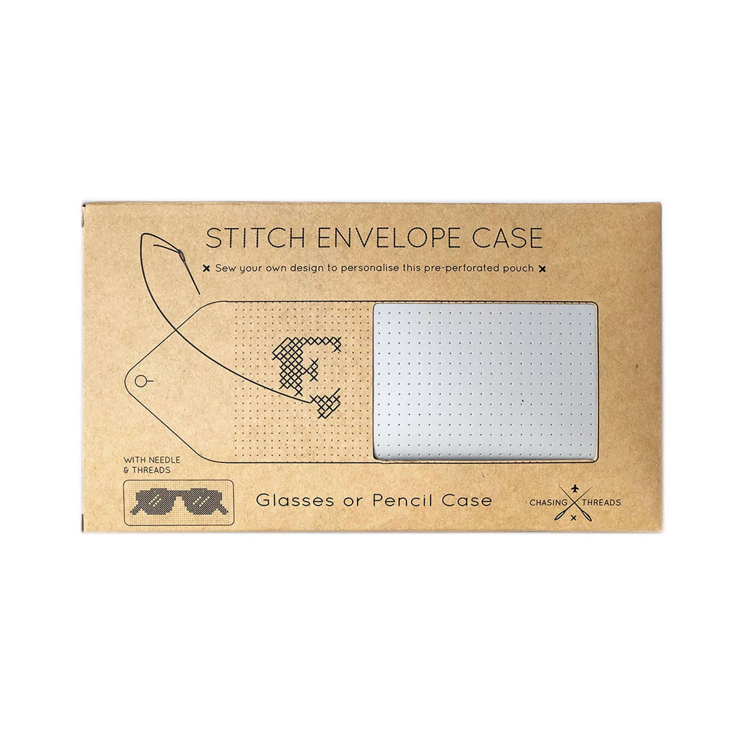 Chasing Threads - Wholesale DIY Craft Kit - Stitch Envelope Case - DIY cross stitch kit Light Grey8