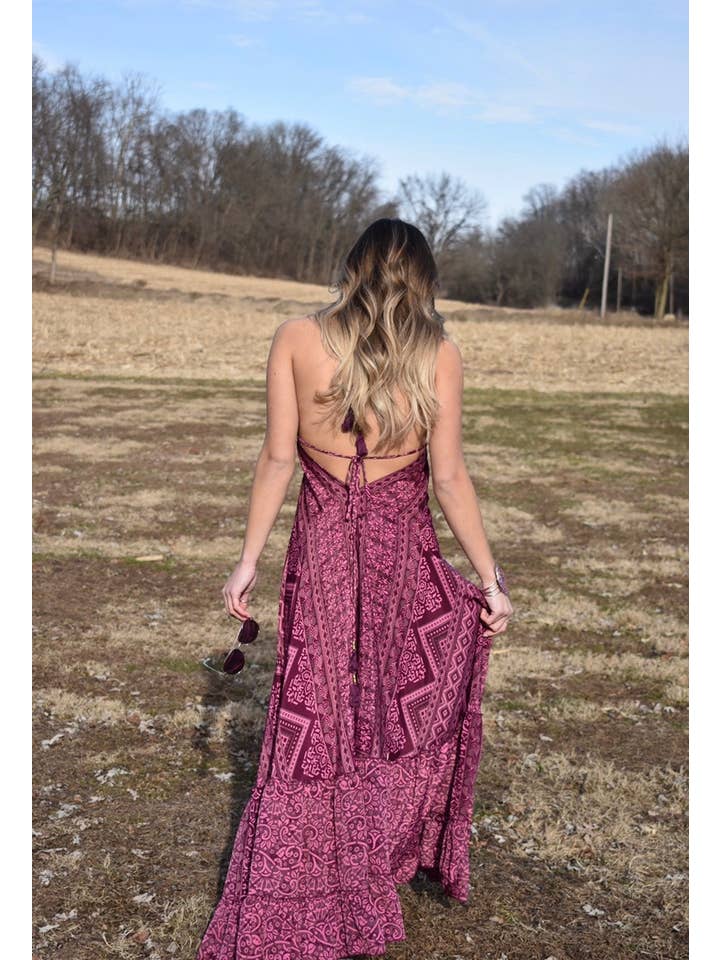 Bella Rea Swim - Wholesale Dress - Women's - Silk Bohemian Halter Dress5