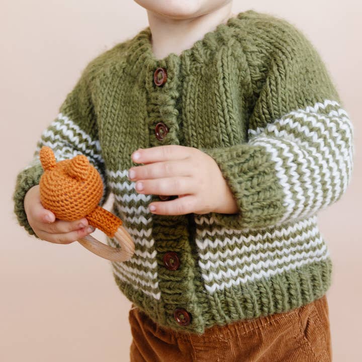 The Blueberry Hill - Wholesale Cardigan - Baby - Stripe Cardigan Moss Kid Baby Sweater Fall Holiday Christmas1