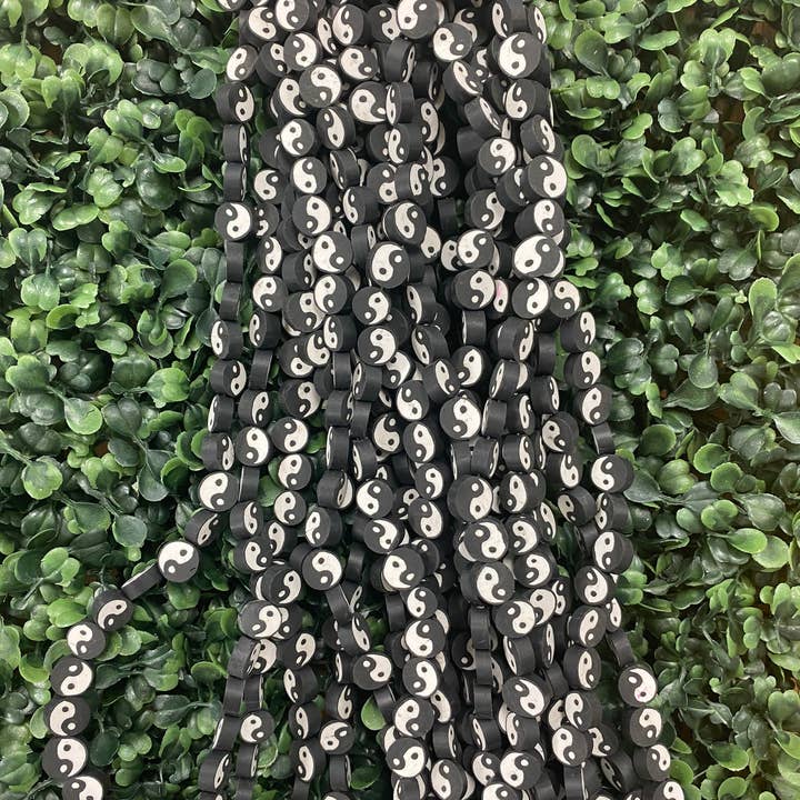 The Bead Bazaar - Wholesale Beads - 16" Yin Yang Beads, Keychain Ying Yang Beads, Black And White Yin Yang Beads, Small Yin Yang Spacer Beads, Kids DIY Jewelry, Bulk Yin Yang Beads4