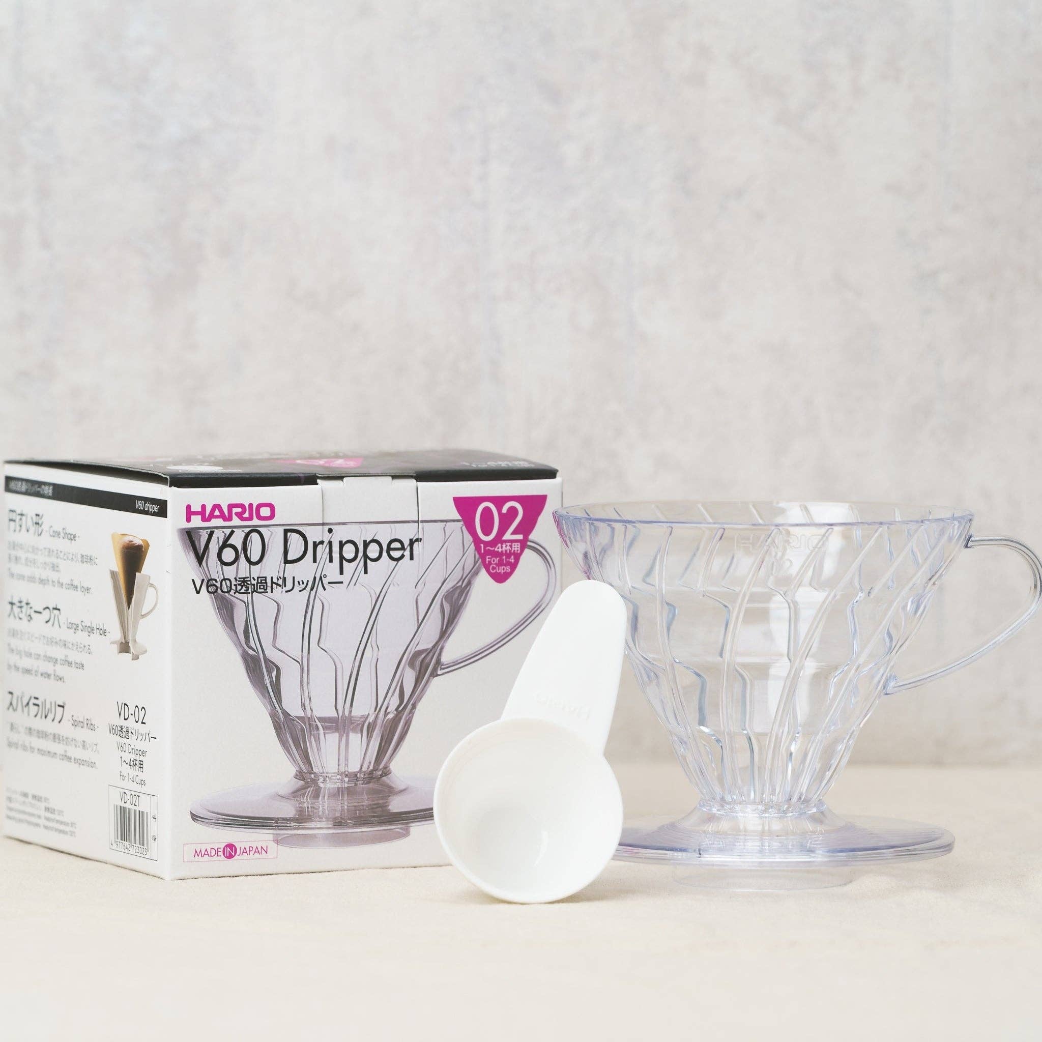 Coffeelink - Vente Cafetières à filtres - Hario V60 Dripper à café en plastique1