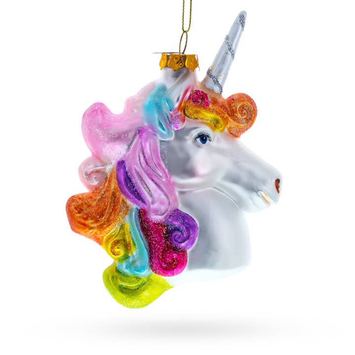 BestPysanky - Wholesale Ornament - Rainbow Unicorn Glass Ornament1