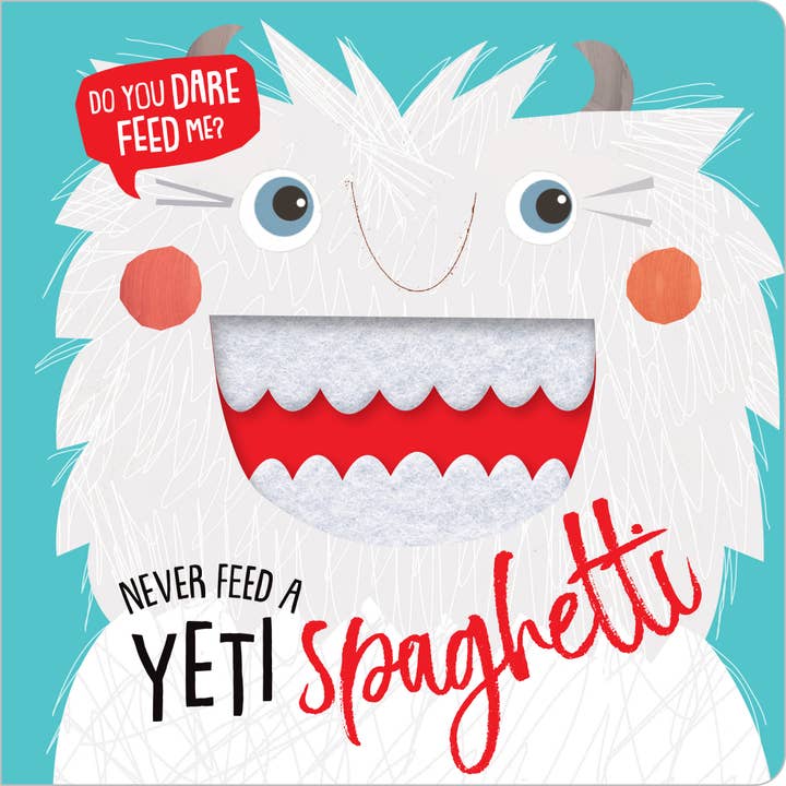 Board Book Never Feed a Yeti Spaghetti for wholesale by Make Believe Ideas