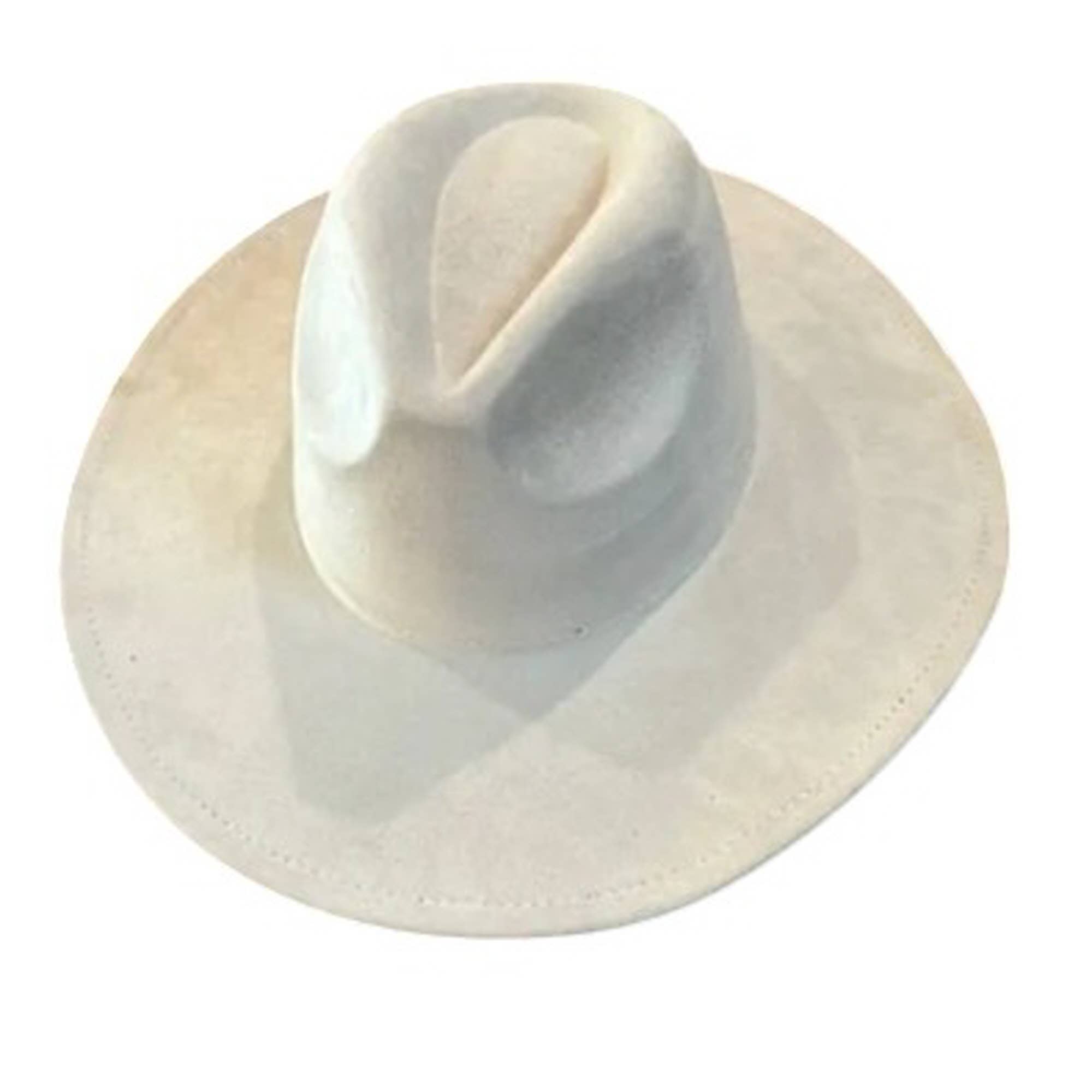 Portia Hat - Venta al por mayor Sombrero fedora - Unisex - Sombrero Panamá clásico de ante vegano con ala ancha11