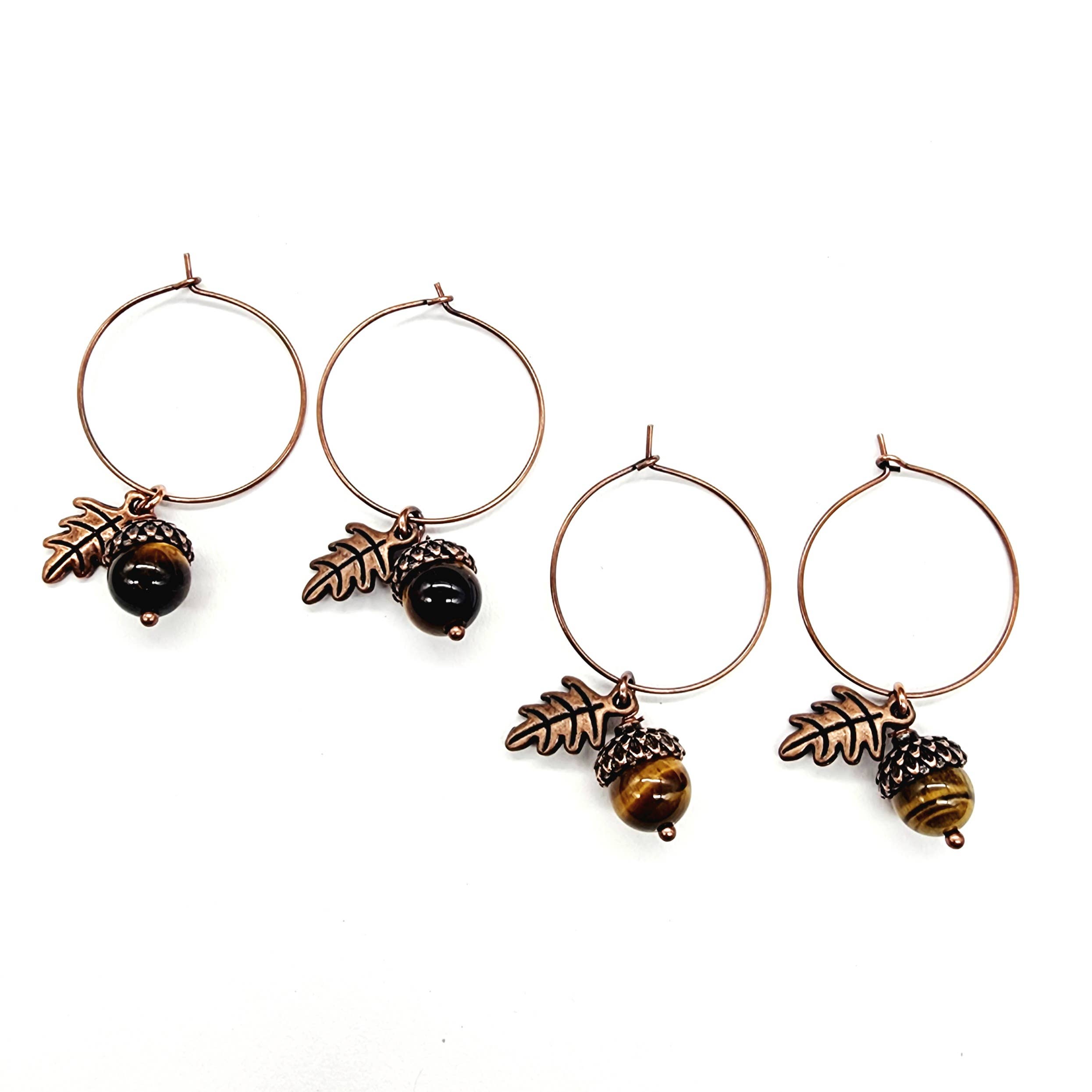 MergingMetals - Wholesale Dangle Earrings - Gemstone Acorn Earrings 18