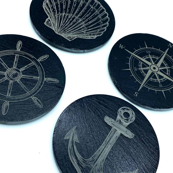 Nautically Northern - Wholesale Coasters - Nautical Coasters in Slate and Bamboo (Set of 4)7