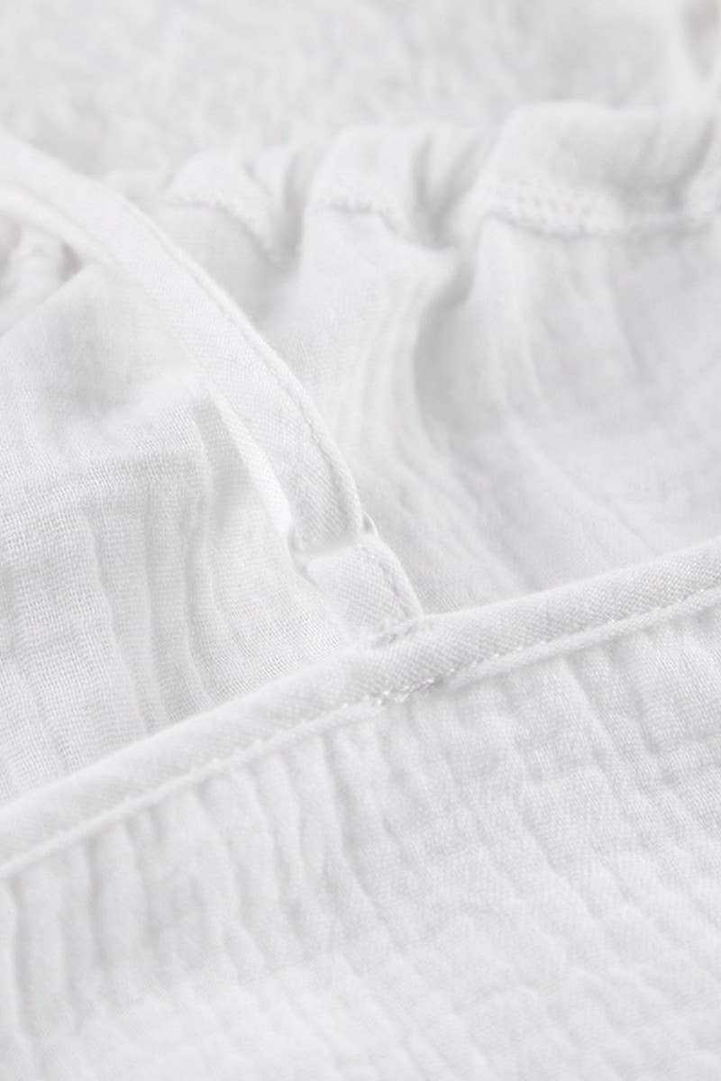 White CWSPJ0050_SOLID COLOR COTTON HALTER  SHORTS PAJAMA SET for wholesale on Faire9