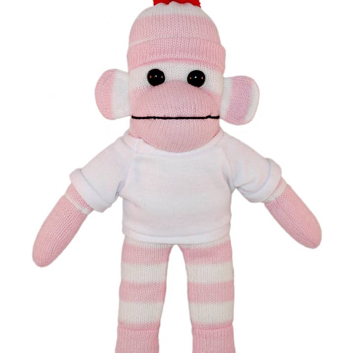 Plushland - Wholesale Stuffed/plush toy – Kids & baby - Pink Sock Monkey Bean Bag animal 10"12
