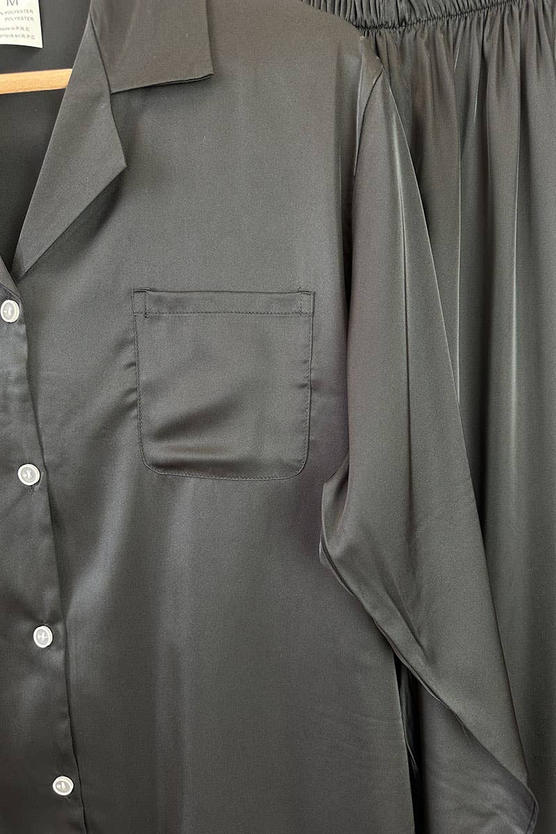 Belle Com'Elle - Vendita all'ingrosso Completo pigiama - Donna - Pigiama da donna con camicia a maniche lunghe e pantaloni in seta sintetica7