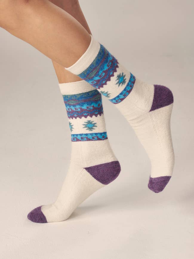 WUAMAN - Alpaca - Wholesale Socks - Unisex - Southwest Alpaca Socks | Light Cushion Socks | Crew Socks
