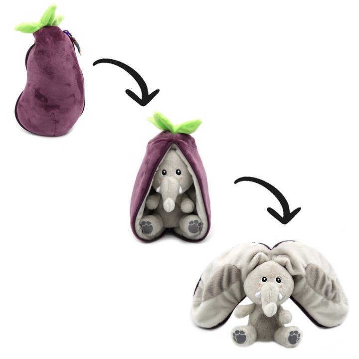 Velvet the Elephant/Eggplant - Flipetz for wholesale by Speedy Monkey