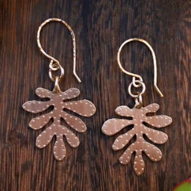 Small Brass Yellow Cress Earrings for wholesale by K Elizabeth Jewelry