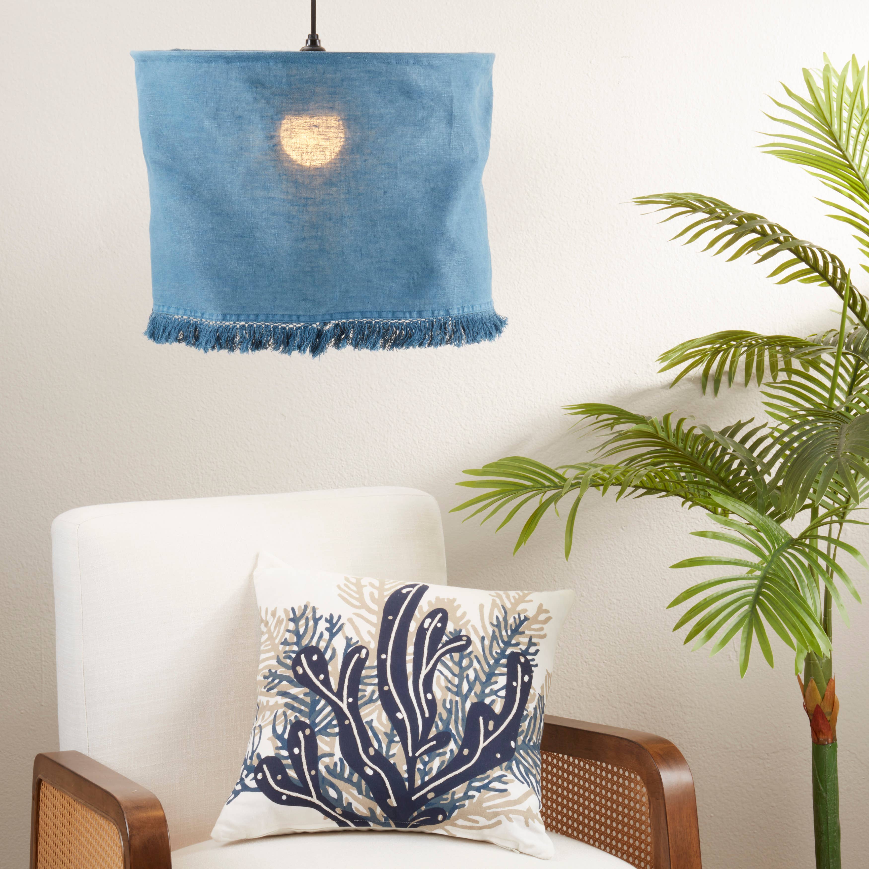 Saro Lifestyle - Wholesale Lamp Shade - Stonewashed Fringe Lamp Shade14