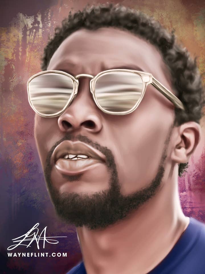Chadwick Boseman 1 pour la vente par Wayne Flint Digital Portraits