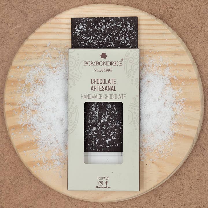 Mørk Chokolade 70% med Flagesalt for engroshandel hos Bombondrice Chocolates