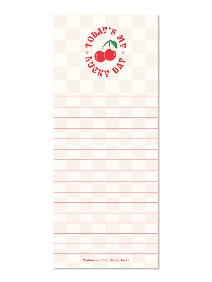 Lucky Day Notepad for wholesale by Maddon and Co