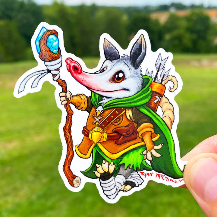 ADESIVO IN VINILE: Dungeons & Dragons Opossum (Possum) per la vendita all'ingrosso da parte di Ryan McCulloch Art