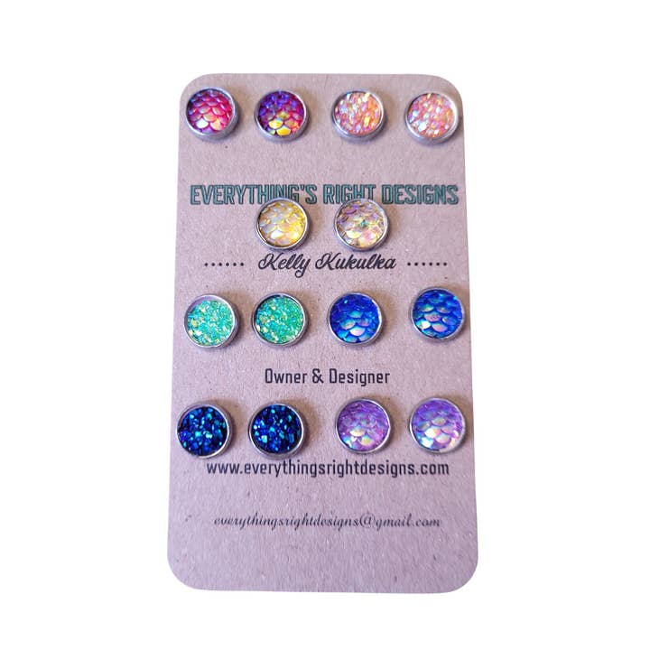 Rainbow Earrings Set, Pride Stud Earrings Gift Set for wholesale by Everything's Right Designs