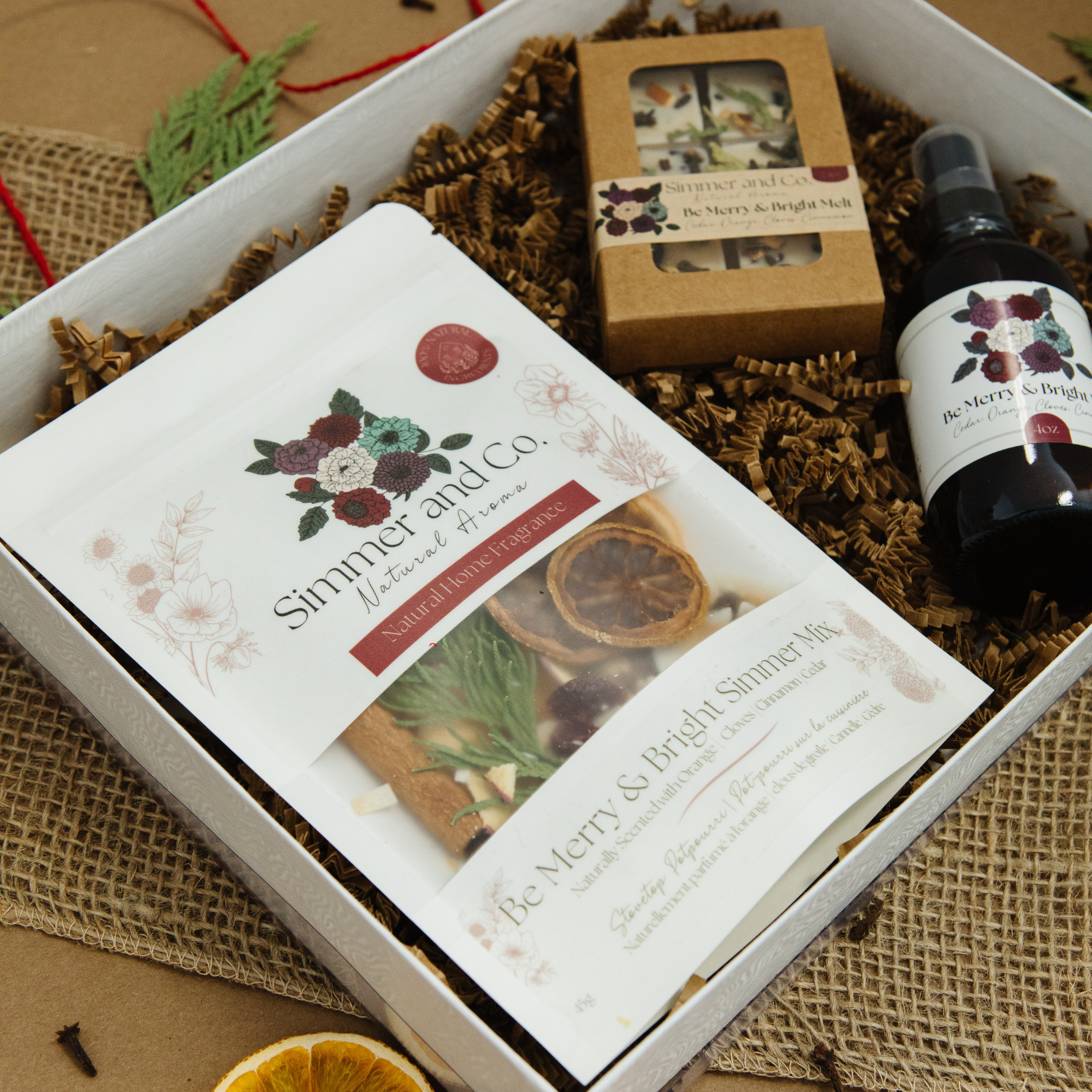 Simmer and Co Natural Aroma - Vente Pots-pourris - Coffret Cadeau Joyeux – Trio d'Arômes Joyeux & Lumineux2