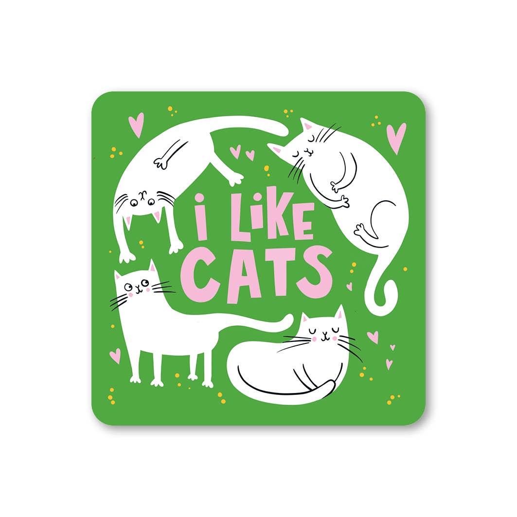 Lucy Maggie Designs - Vente Sous-verre - J'aime Cats Coaster