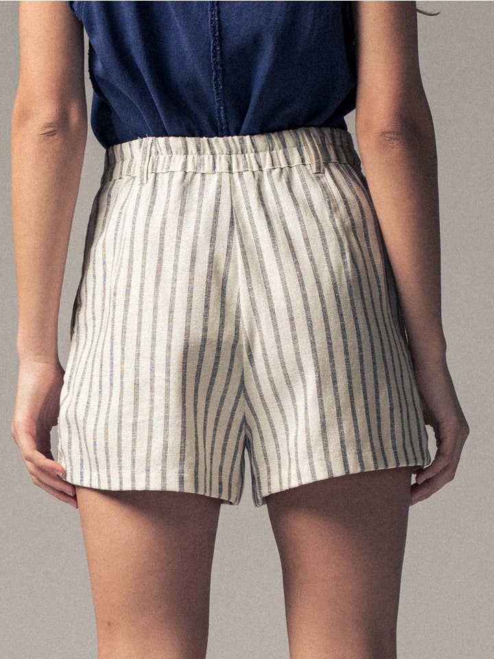 Urban Daizy - Wholesale Shorts - Women's - Coastal Linen Stripe Shorts