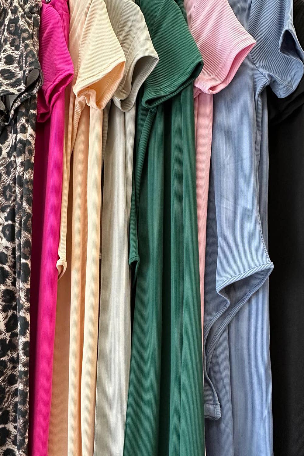 Color 5 - Wholesale Top & Pant Set (NOT Loungewear) - Women's - Slinky short sleeve body suit with flare pants fashion set10