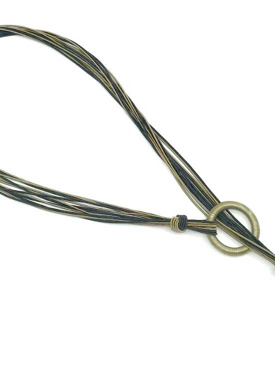 L25 I - Bronze and Black P.W. Long Lariat Necklace for wholesale by Sea Lily