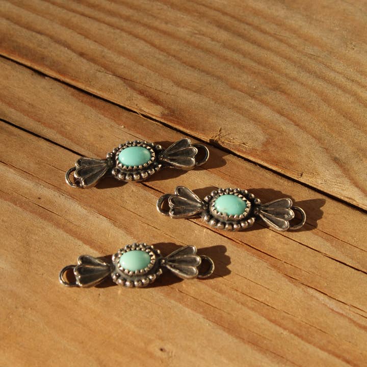 5x7 Kingman Turquoise Charm Connector for wholesale by Golden Creek Silver