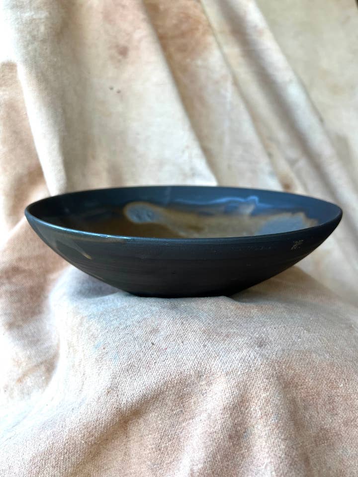 10" Brass & Black Bowl for wholesale by Beau Rush Ceramics